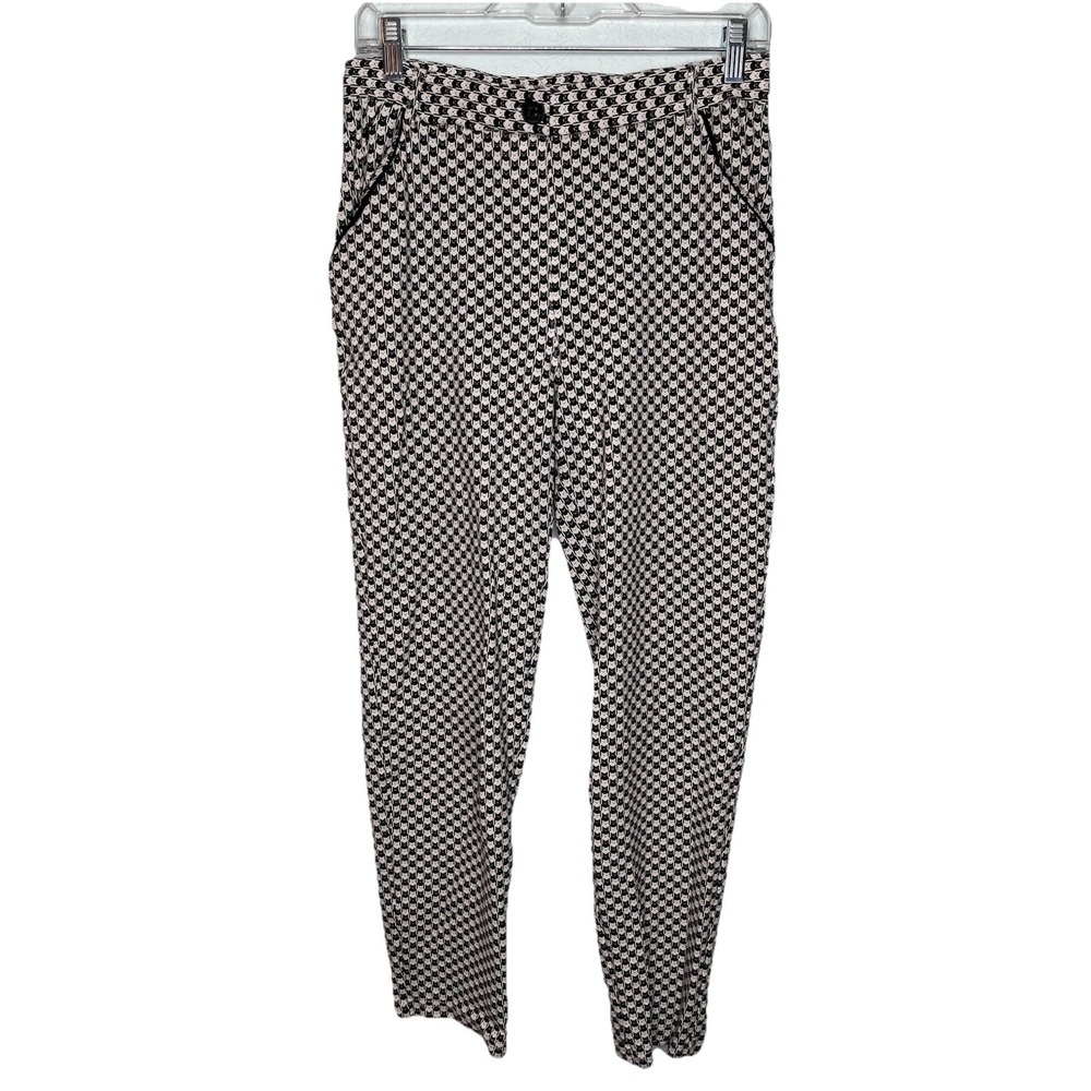 Betabrand Dress Yoga Pants Catstooth Cat Print M Office Comfort Fun Novelty